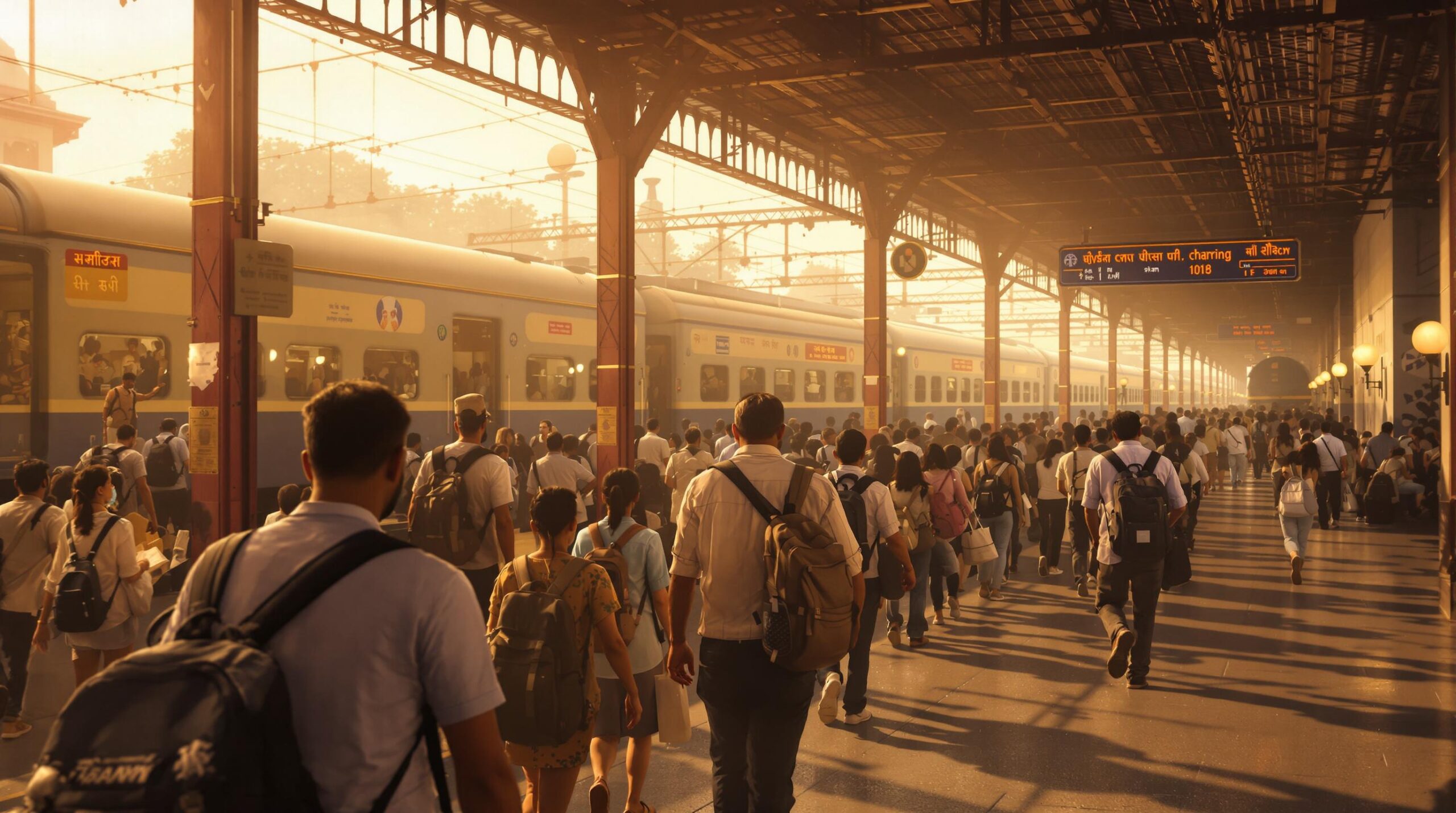 Un train au petit matin