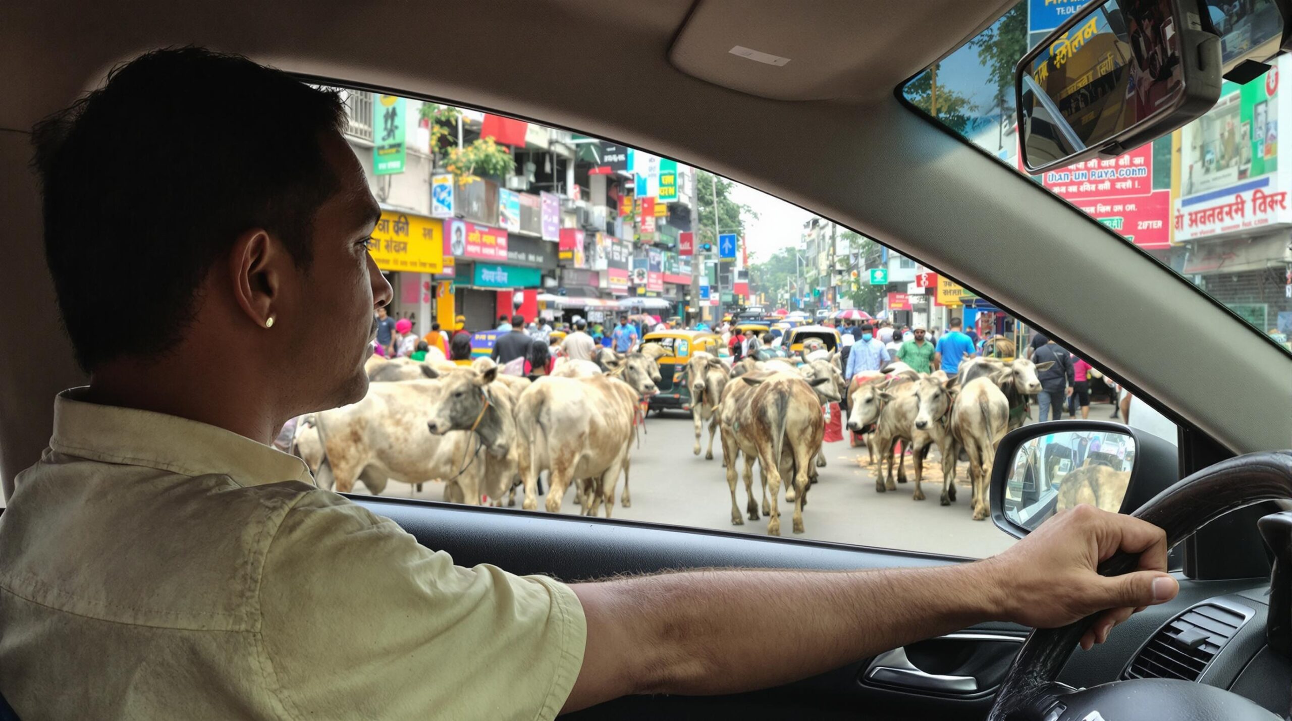 Une voiture avec chauffeur en Inde