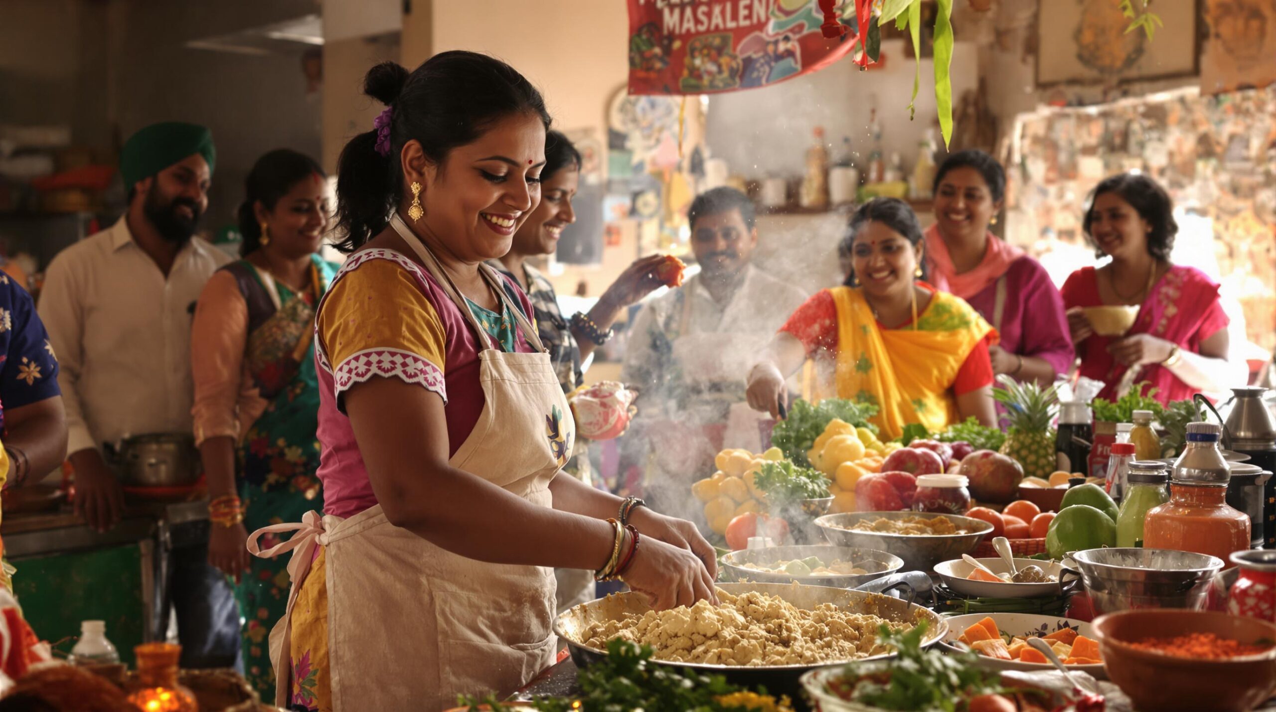 Un atelier cuisine en Inde