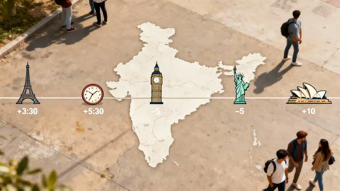 horloge decalage horaire inde ist europe usa australie