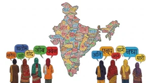Carte Inde diversité linguistique illustration