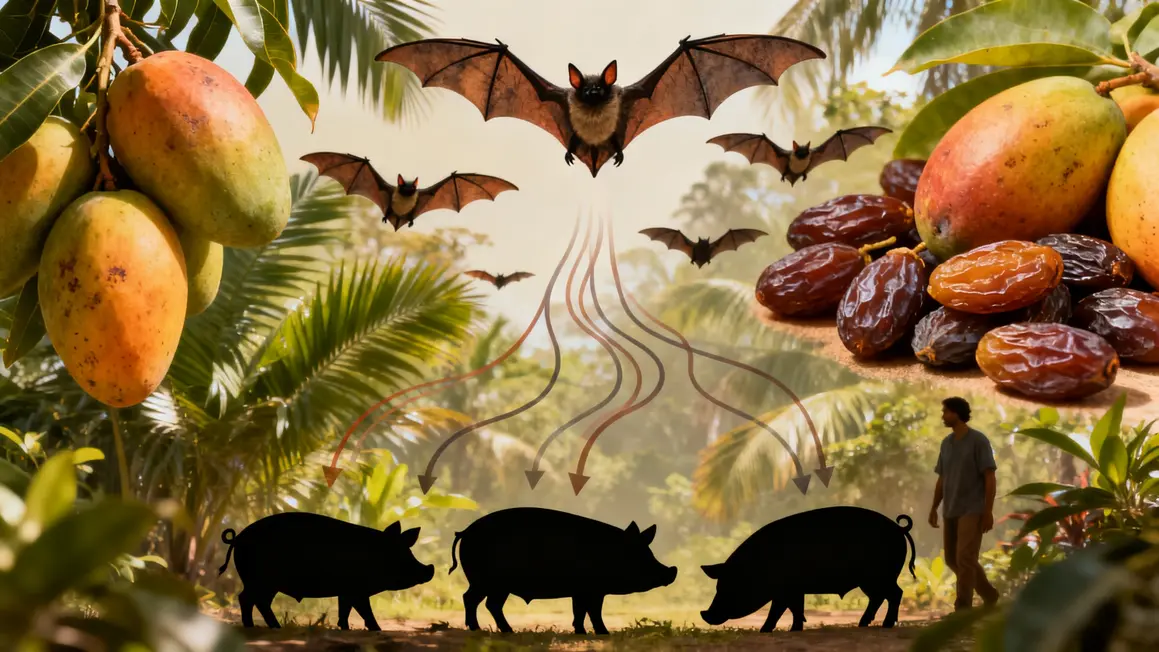 Transmission virus Nipah Inde chauves-souris porcs