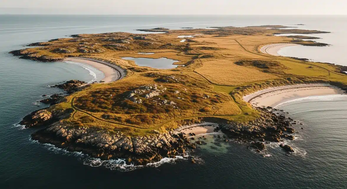 Aperçu automnal ile Dumet vue du ciel