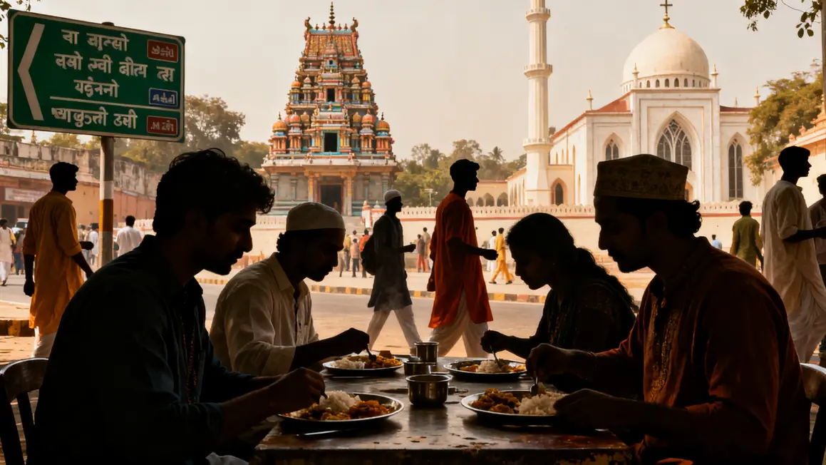 Symboles diversité culture indienne repas religions