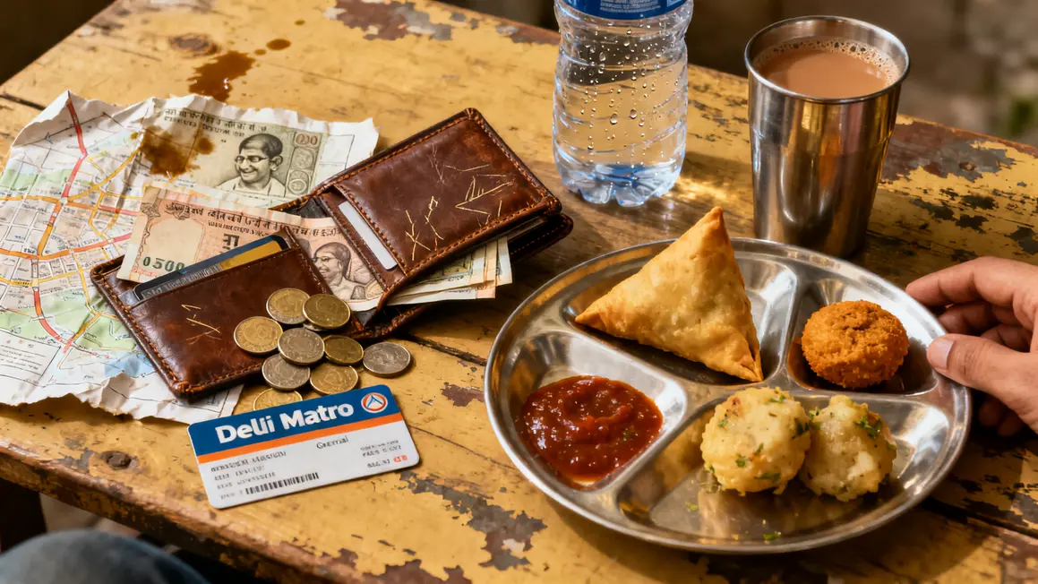 Objets budget Delhi porte-monnaie street food