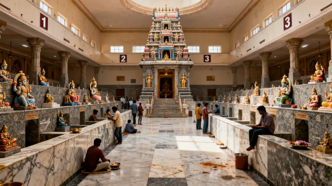 sanctuaire central temple indien tour sculptures matériaux granit marbre