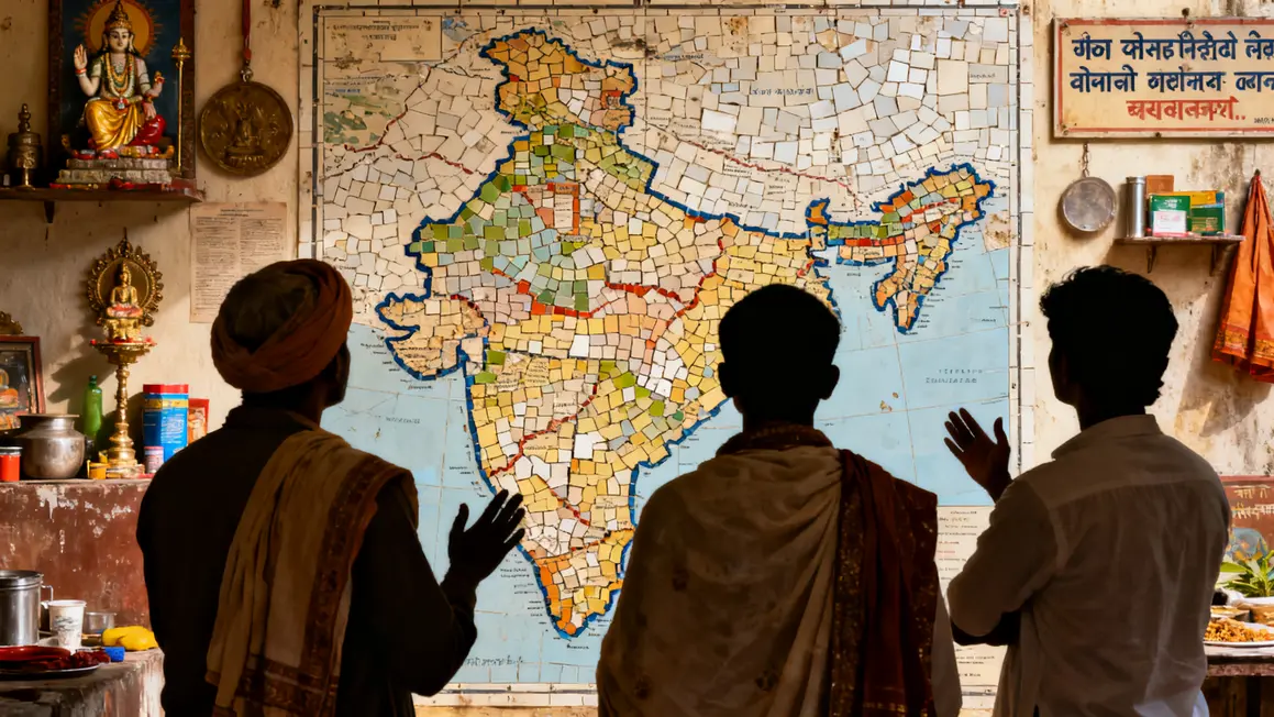 symboles culture indienne, carte Inde, observation, diversité, tenues traditionnelles