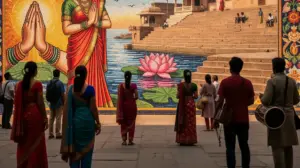 मोज़ेक भारतीय प्रतीकों, क्षेत्रीय कपड़े, शीर्षक कैसे भारतीय संस्कृति का चयन करने के लिए