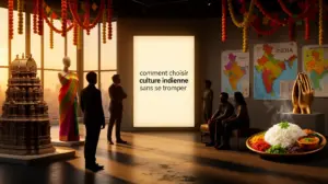 scene moderne integration culture indienne silhouettes symboles