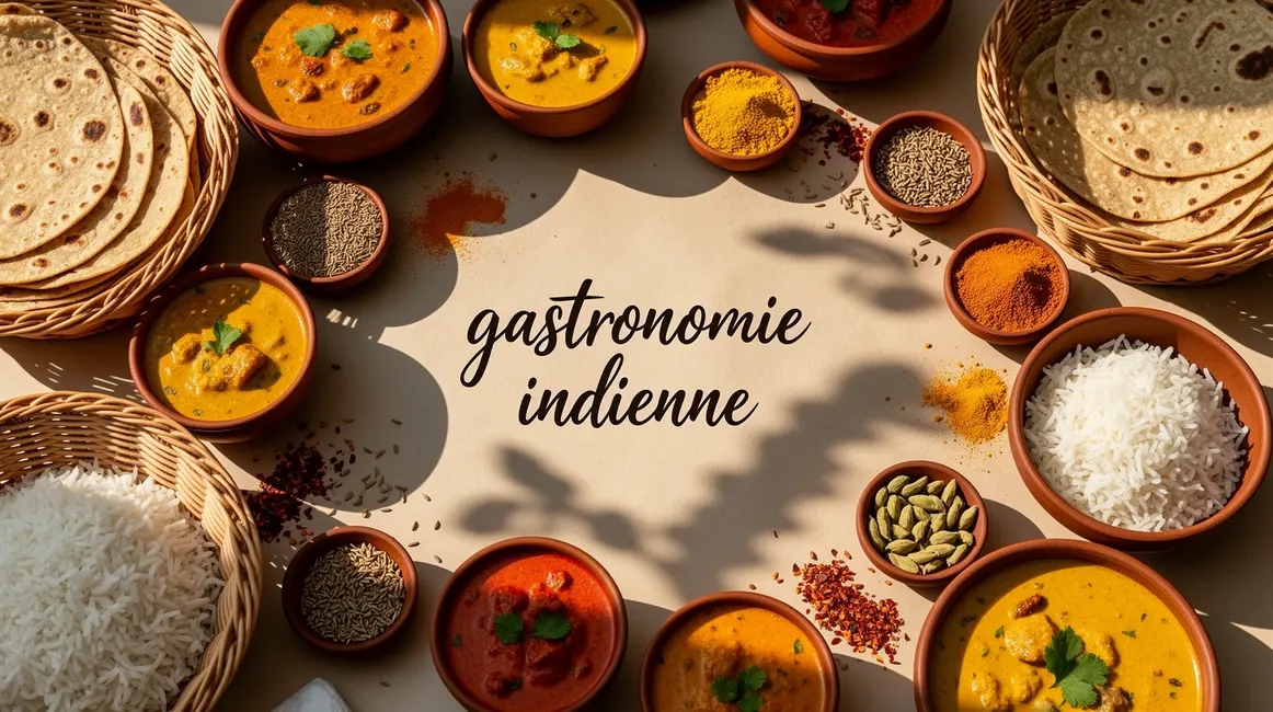 Table conviviale de cuisine indienne riche en épices et plats typiques