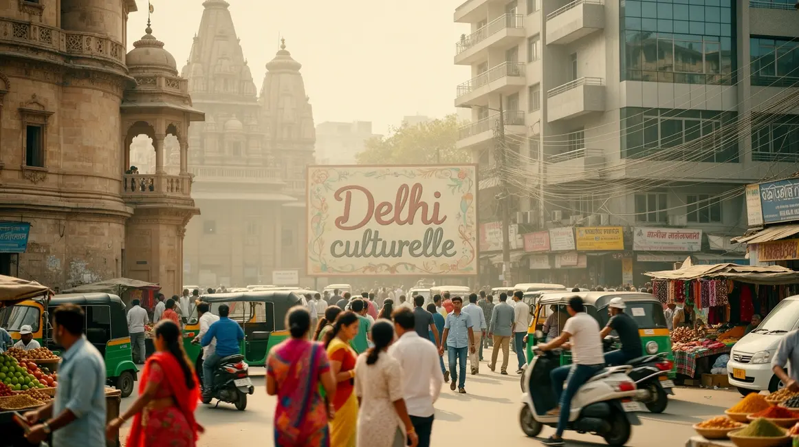 Carrefour Delhi architectures foule authenticité