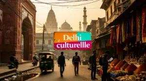 Scène urbaine de Delhi entre patrimoine et culture