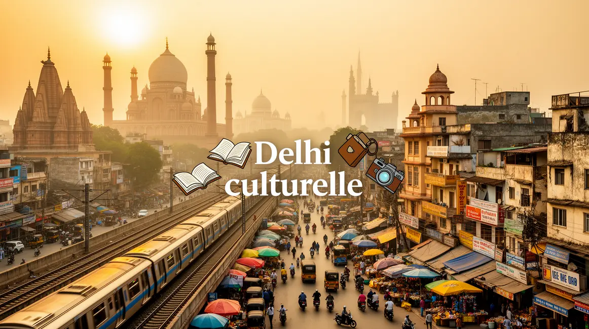 Delhi culturelle carte postale urbaine monuments marchés