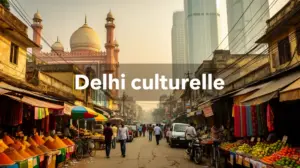 Quartier animé Delhi marché mosquée moderne