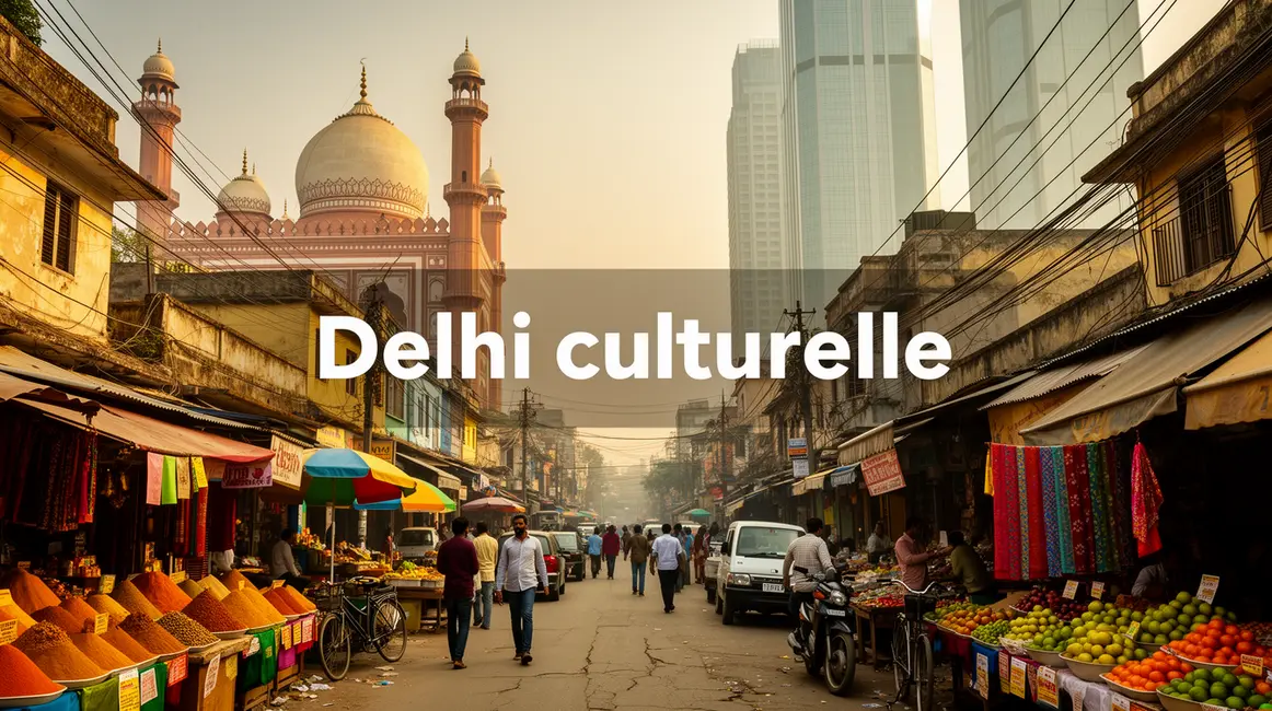 Quartier animé Delhi marché mosquée moderne