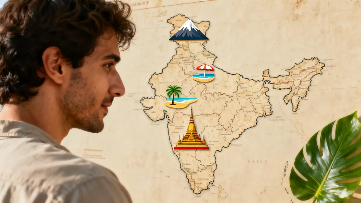 destinations yoga Inde carte symboles