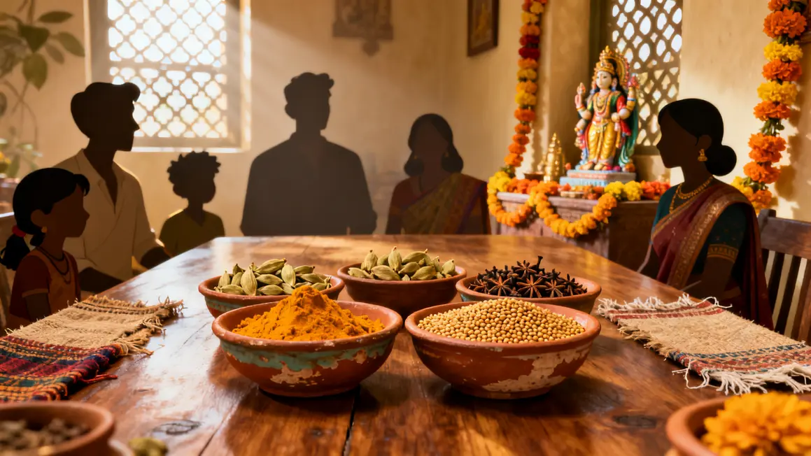 Famille indienne table epices indiennes 2026