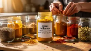 Bocaux d'epices indiennes sur plan de travail, conseils achat
