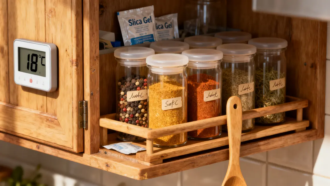 bocaux hermétiques épices indiennes conservation étagère cuisine