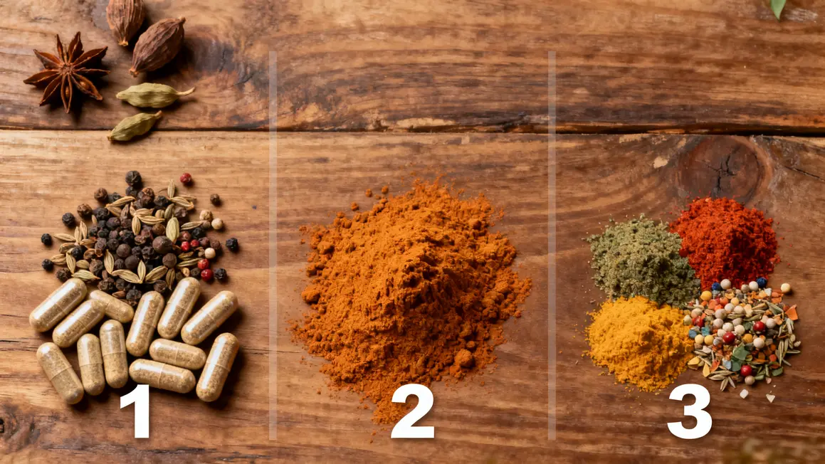 Epices indiennes entieres moulues et melanges