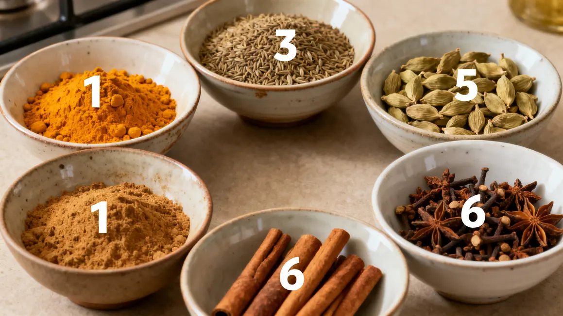 Bol epices indiennes curcuma cumin coriandre