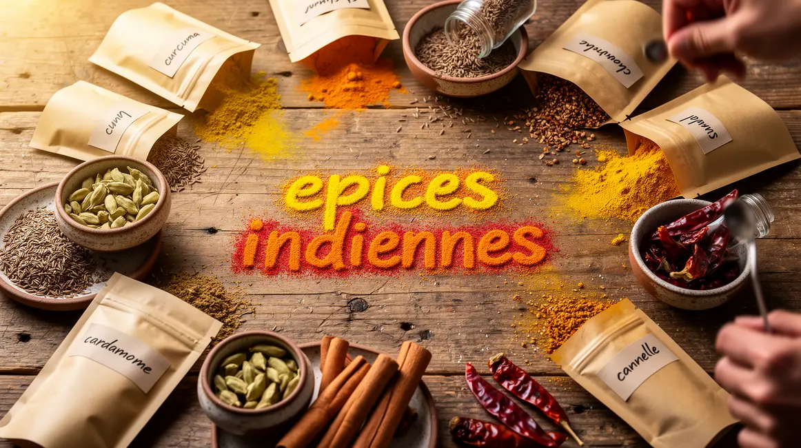 epices indiennes sachets bols bois