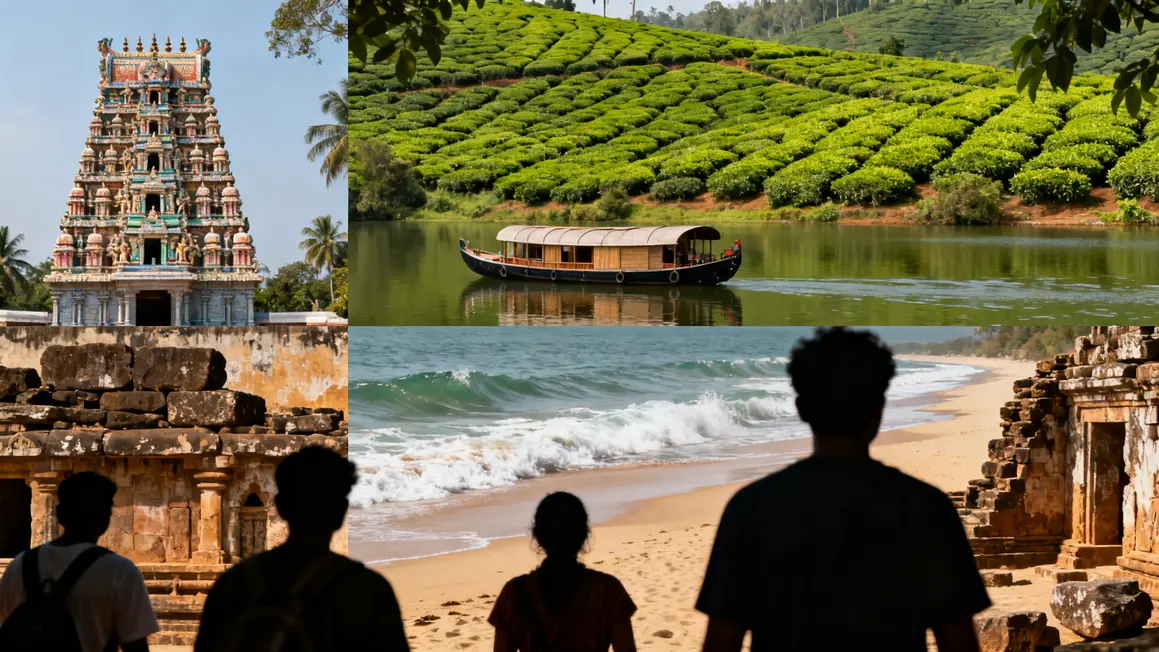 Temples houseboat the Inde du Sud