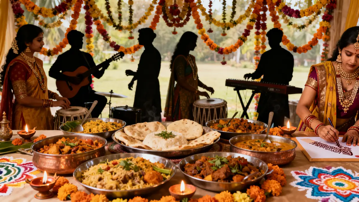 buffet indien decoration fete traditionnelle immersion musicale