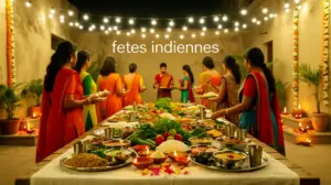 fetes indiennes durables guirlandes led lampes terre cuite plats vegetariens