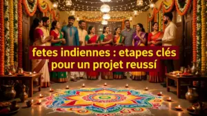scene festive fete indienne sari decoration bougies couleurs