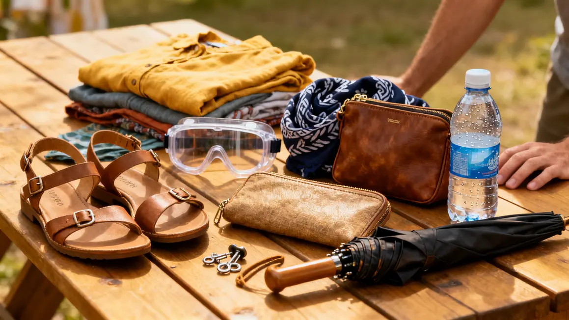 Vetements et accessoires pour fetes indiennes sur une table
