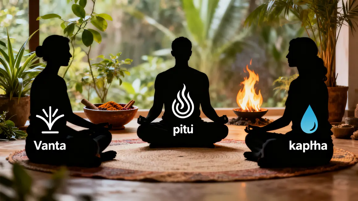Symboles dosha et agni, plantes et épices ayurveda
