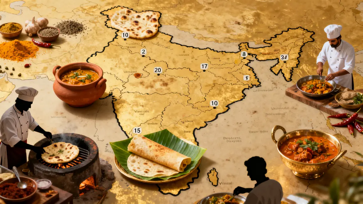 gastronomie indienne carte regions plats typiques currys naan dosa vindaloo