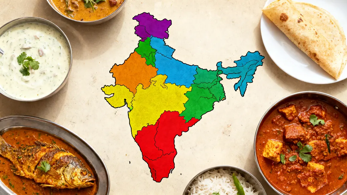 carte Inde plats typiques gastronomie indienne regionales