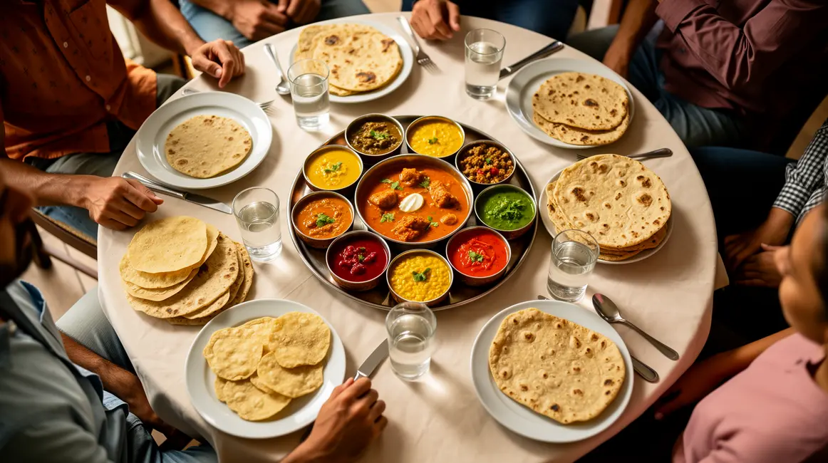 Table gastronomique indienne thali convivial budget