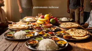 grande table avec plats indiens regionaux et voyageurs, gastronomie indienne