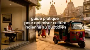 Scène urbaine indienne dynamique vie quotidienne guide