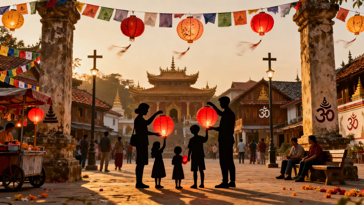 Scène festive en Inde, traditions et rassemblement