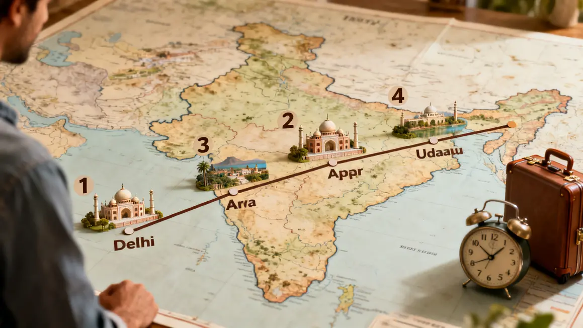 carte itineraire Inde gestion temps voyage