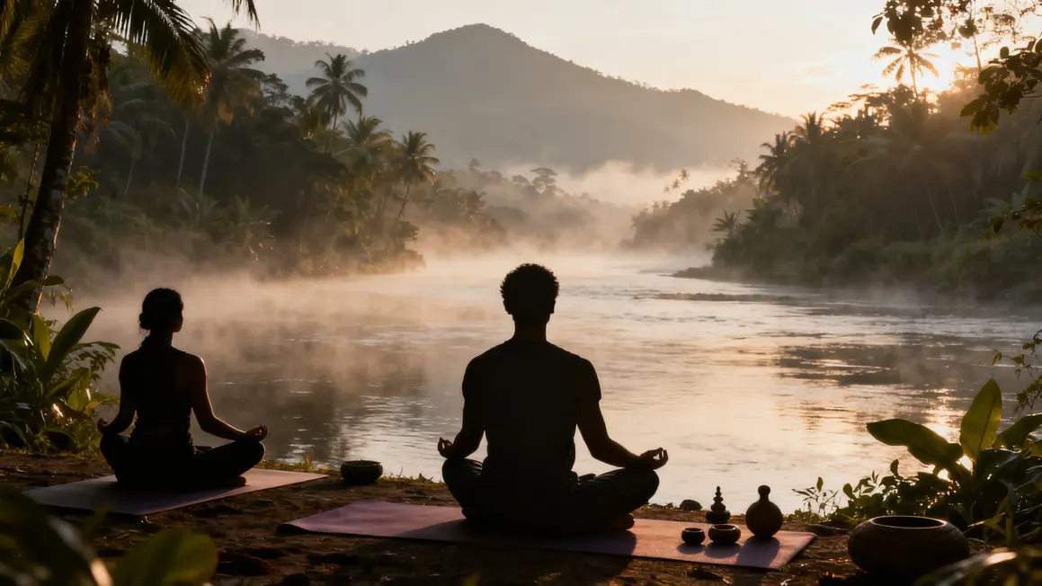 meditation retraite yoga inde riviere