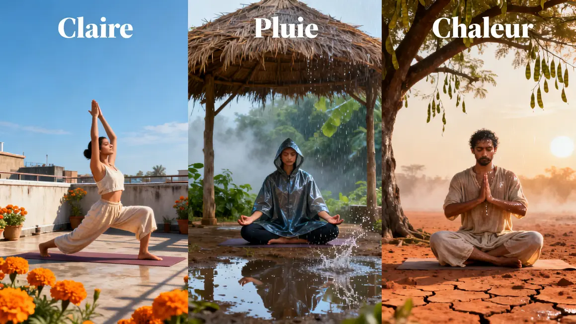 scenes saison yoga Inde tableau visuel