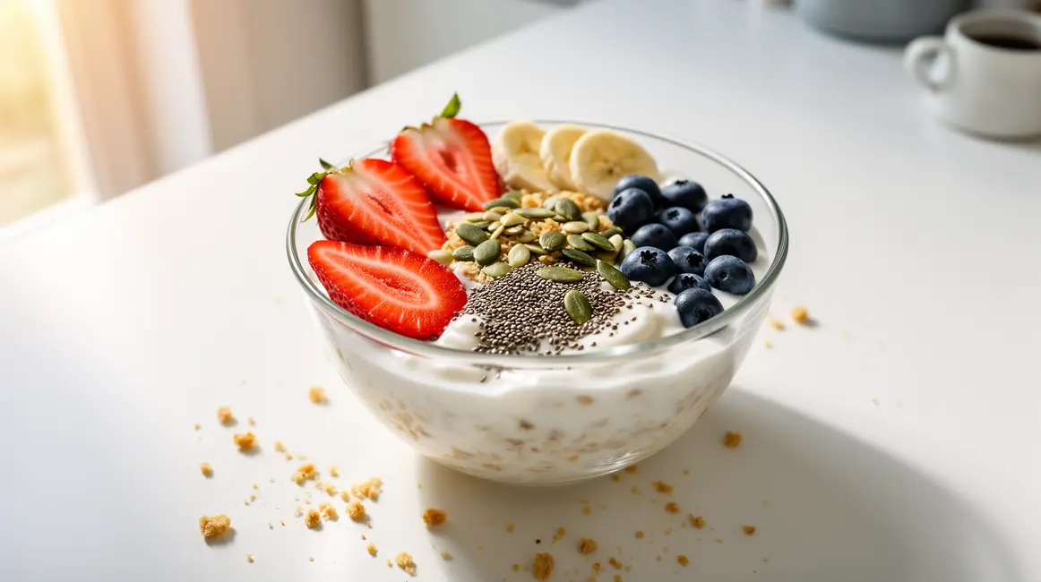 overnight oats perte de poids bol flocons avoine fruits