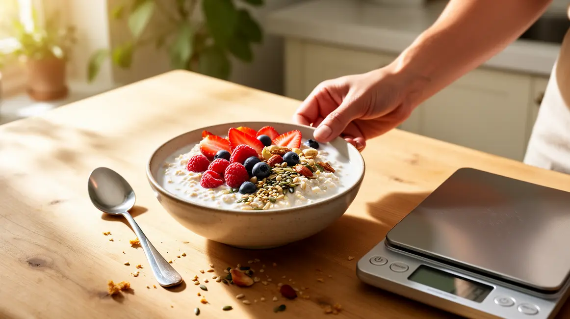 bol overnight oats perte de poids fruits rouges graines lait vegetal