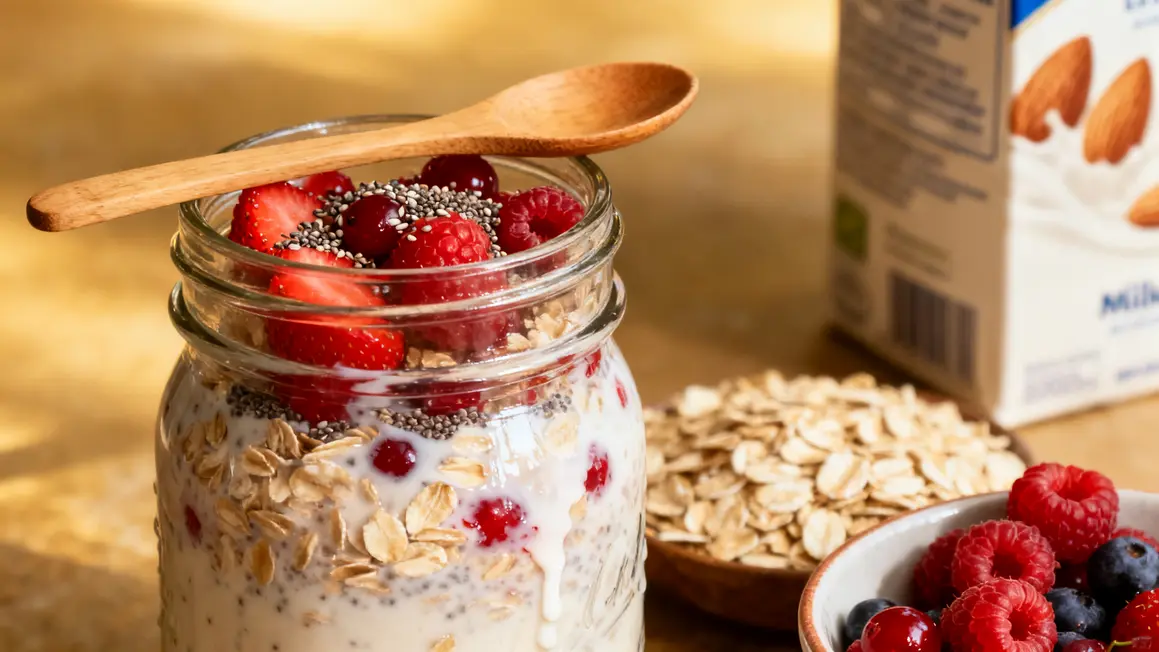composition overnight oats perte de poids fruits graines