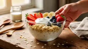 bol overnight oats perte de poids fruits frais yaourt