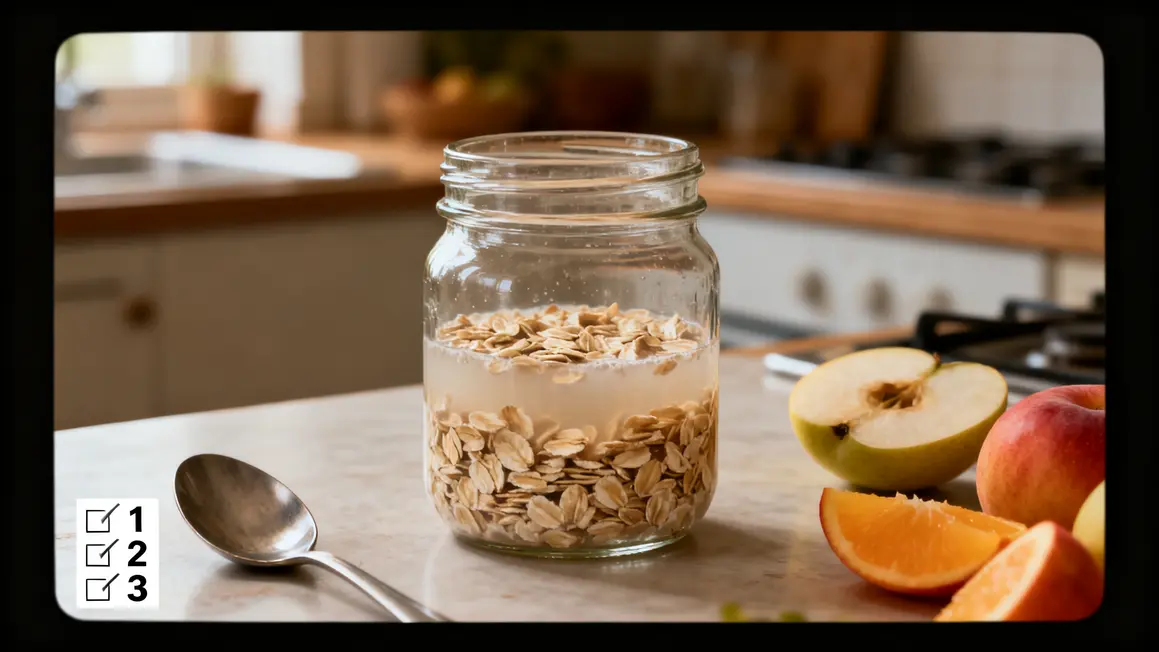 overnight oats perte de poids bocal verre flocons avoine checklist
