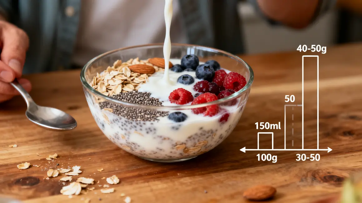 ratios calories quantites bol overnight oats perte de poids chia baies