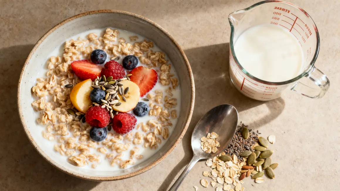 bol flocons d'avoine gonflés overnight oats perte de poids