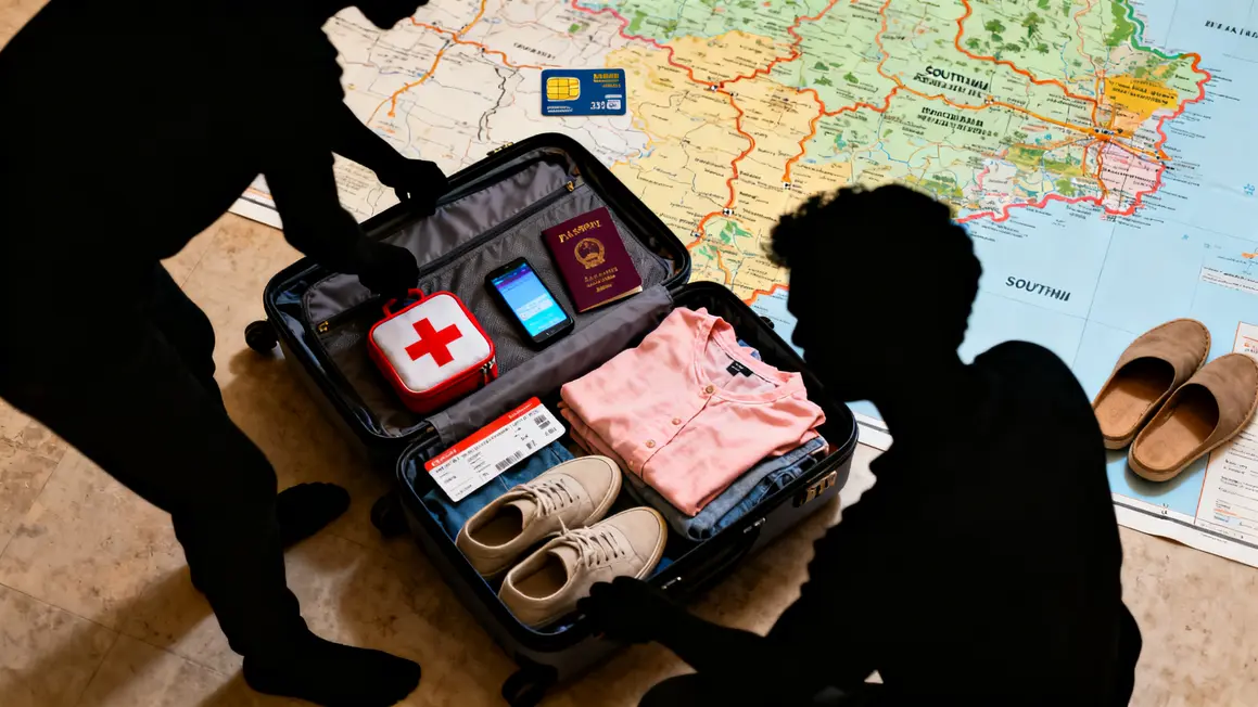 bagages organisés et préparation départ Inde du Sud