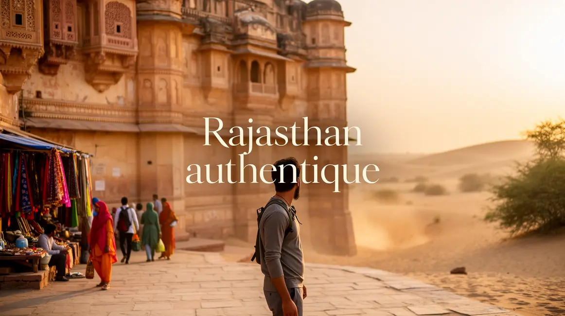 voyageur devant palais Rajasthan immersion désert marchés